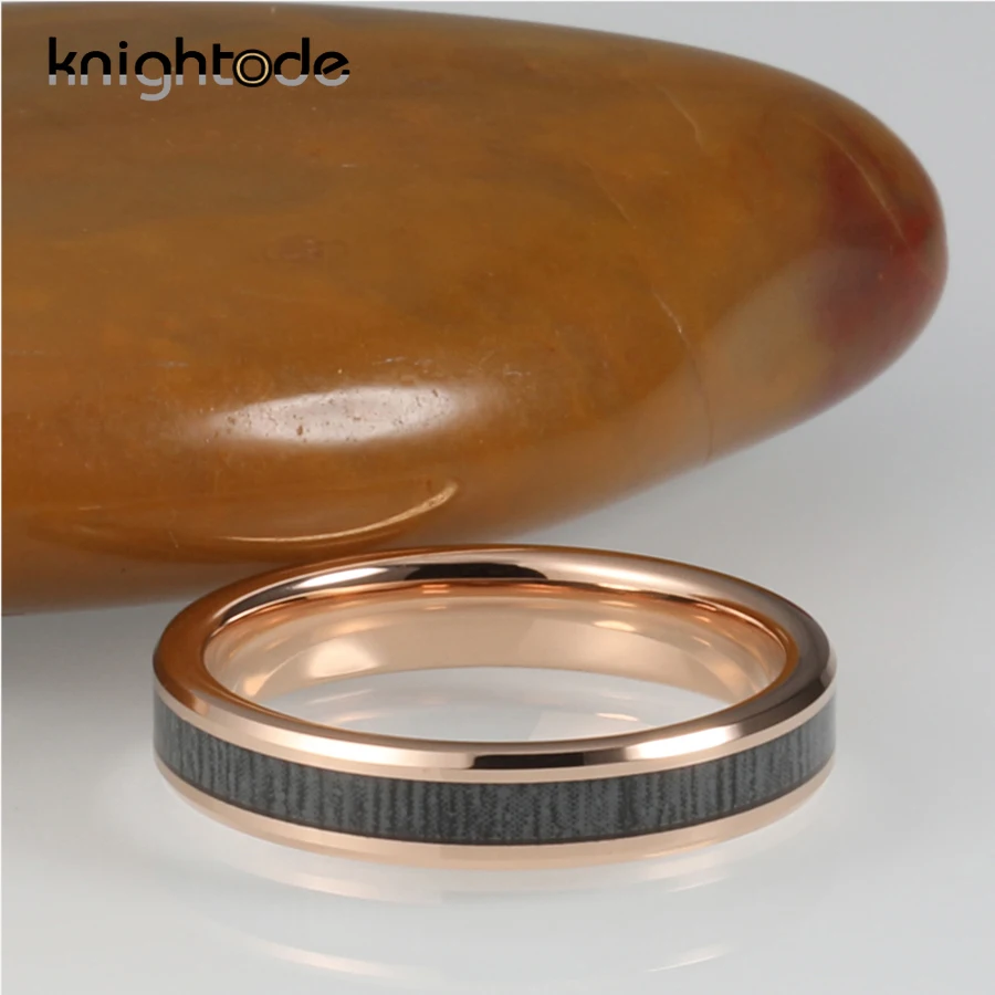 4 мм розовое Вольфрам кольцо из карбида черный натуральный деревянный декор для