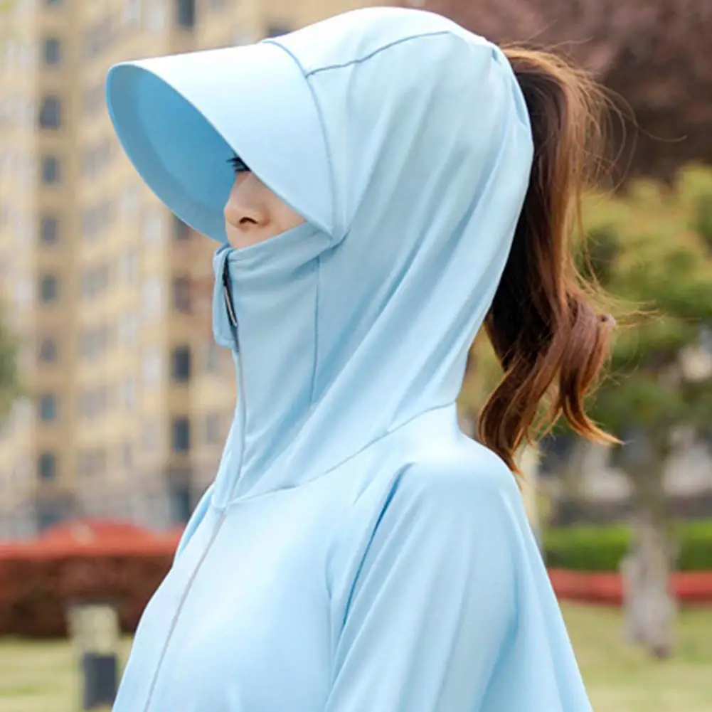 

2021 Popular Summer Women Sun Protection Clothing Knitted Zipper Women Open Front Hooded Coat for Outdoor