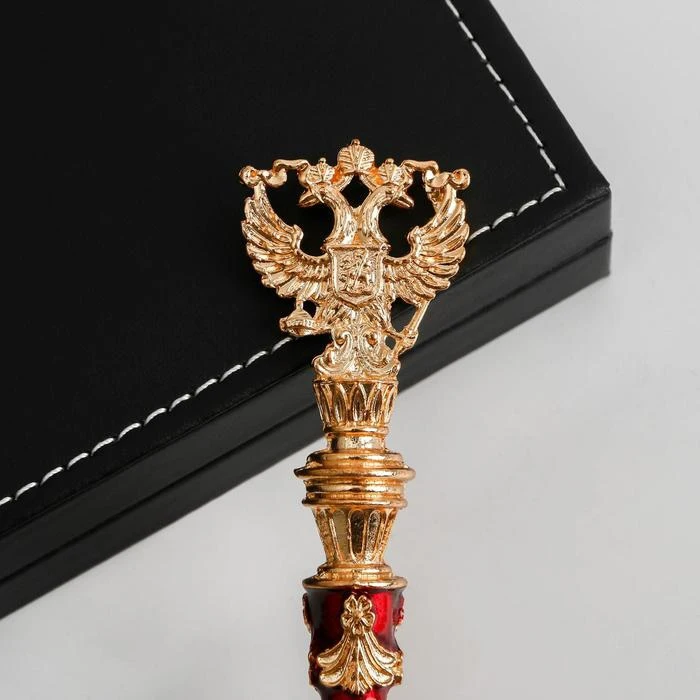 Ручка металл с гербом цвет красный 5396778