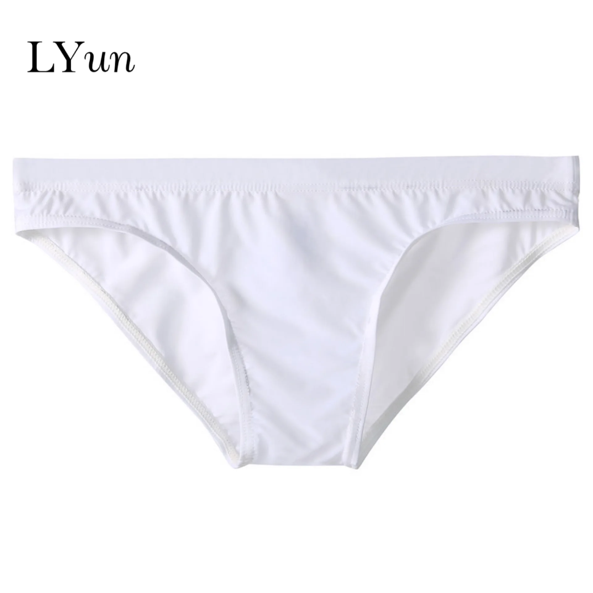 LYun мужские прозрачные треугольные Трусы из хлопка и полиэстера с низкой талией