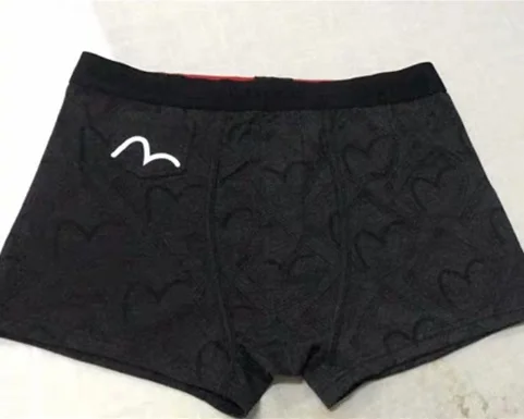 Dark gray Новые полки Аутентичные Evisu повседневные мужские Tide бренд-Боксер Дышащие Боксеры хлопок печати мода боксер короткий жилет - Цвет: Dark gray