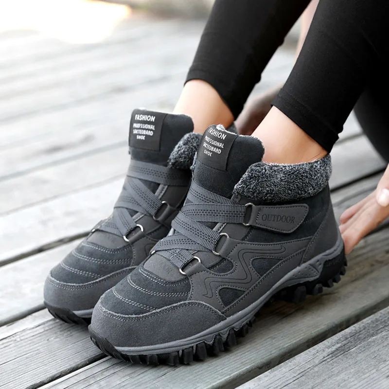 

Women Winter Shoes Solid Color Snow Boots Plush Inside Antiskid Bottom Shoes Women Keep Warm Waterproof Unisex Boots Female