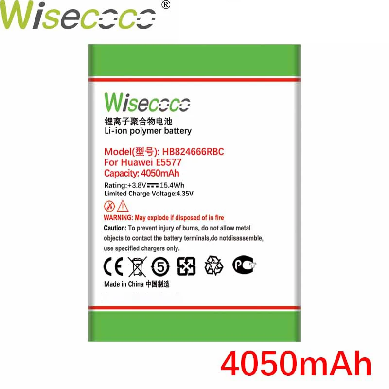 

Wisecoco HB824666RBC 4050mAh New Battery For Huawei E5577 EBS-937 High quality WIFI Router Battery Replacement