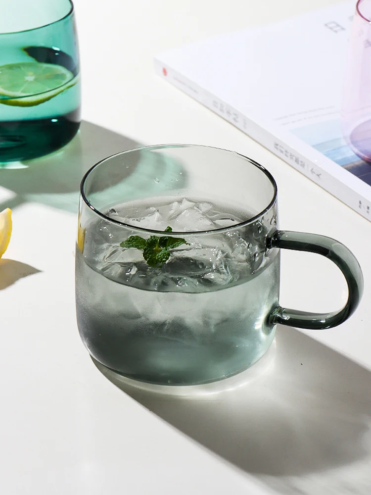 

Simple and Fresh Forest Cute Bottle Kawaii Water Cup Glass with Handle Creative Beverage Water Bottle Mark Coffee