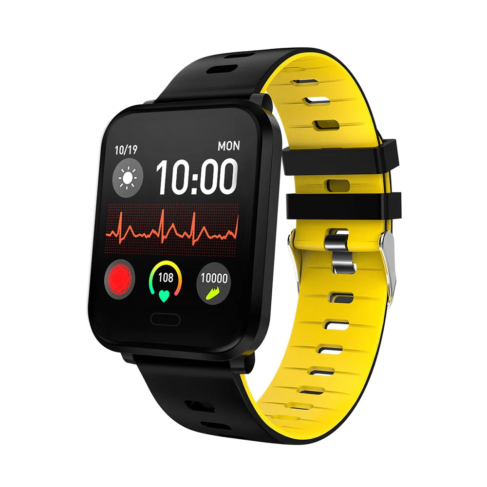 Yellow K10 Smart Watch IP68 Waterproof Men Women Blood oxygen Blood pressure Fitness Tracker Message Call Reminder Sport Smartwatch - Цвет: Yellow