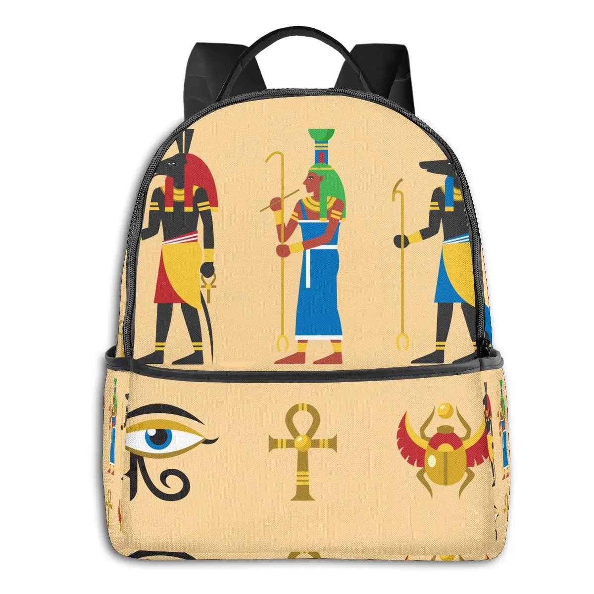 

Уникальный вместительный рюкзак, школьный ранец из полиэстера с принтом богов Египта для колледжа, дорожная сумка для книг