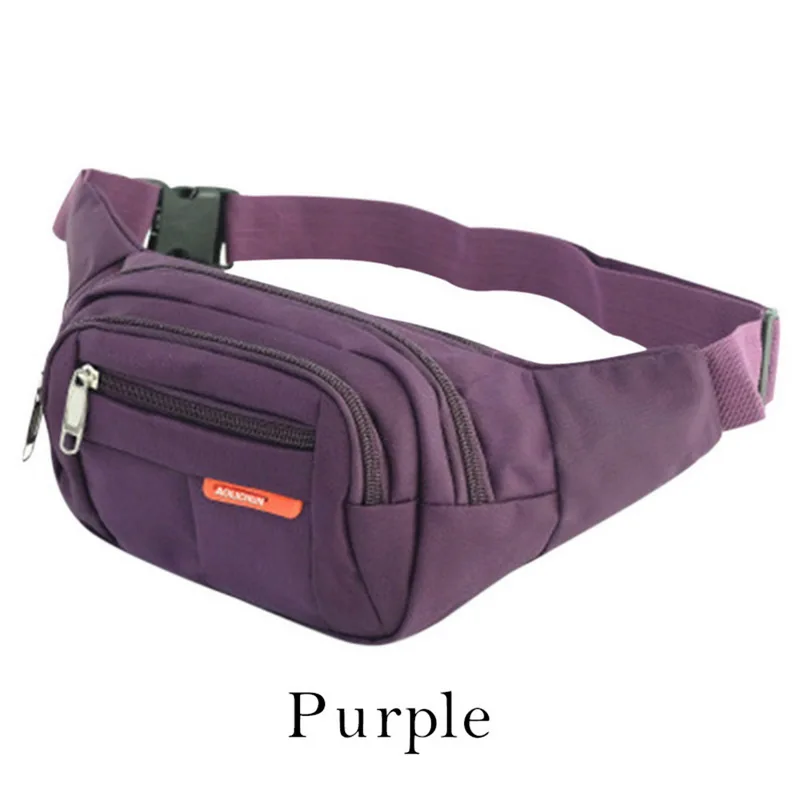 Purple2 WENYUJH поясная сумка, модная Женская Мужская поясная сумка, цветная поясная сумка унисекс, поясная сумка, сумка для мобильного телефона на молнии, сумка на пояс - Цвет: Purple2