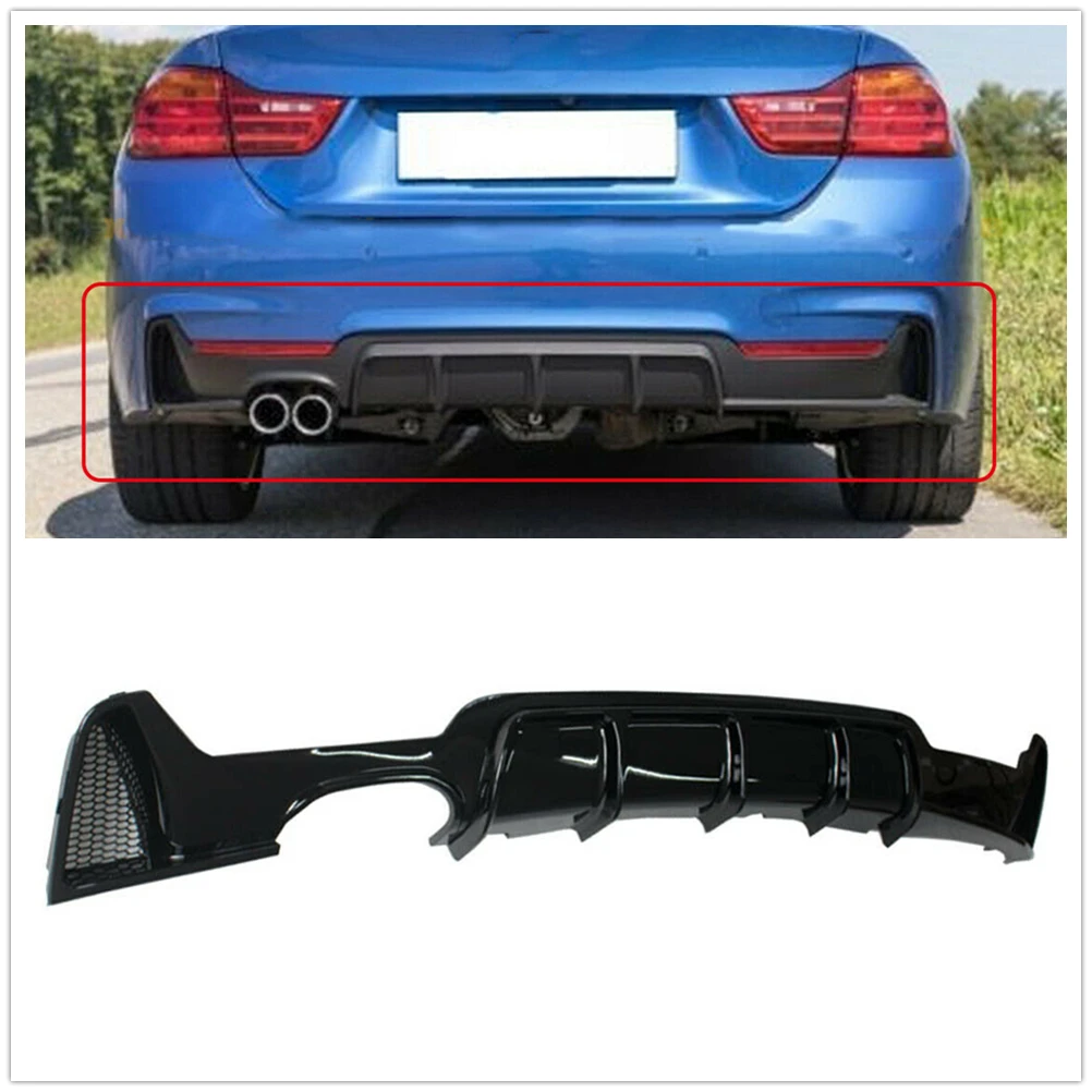 Задний бампер диффузор для губ Twin выхлопная труба BMW серий 4 F32 2014 2015 2016 глянцевый