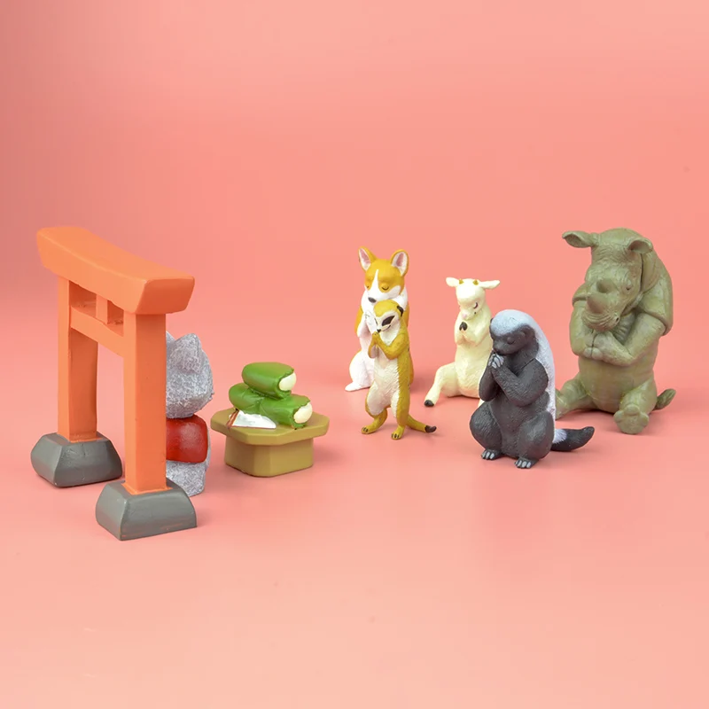 

Japan Genuine capsule toys kawaii shiba Inu cat Otter penguin White Whale gorilla wombat Gassho animals pray gashapon figures