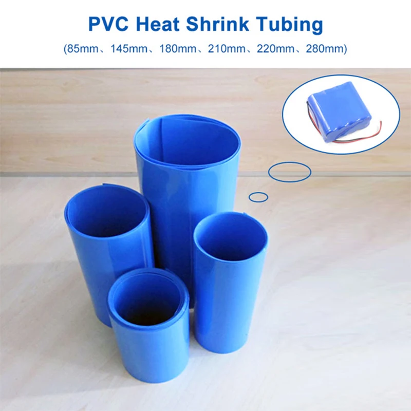 

2M PVC Heat Shrink Tube Heat Shrinkable Tube 18650 Battery Insulation Heat Shrinkage Cable Sleeve Blue Waterproof Shrinkage