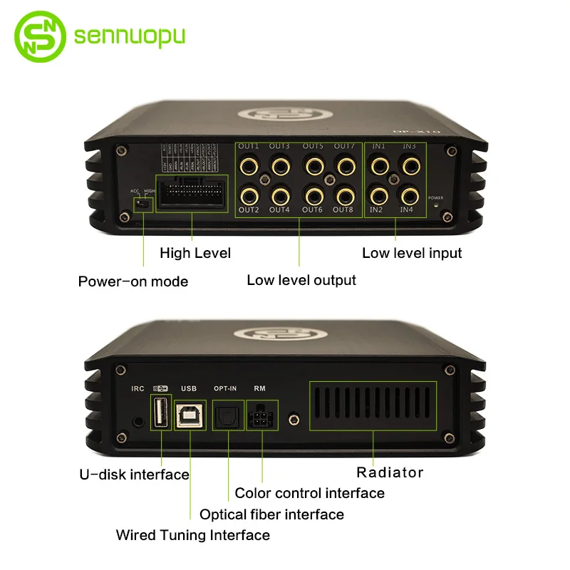 Sennuopu Car процессор усилитель 8 Каналы цифровой эквалайзер обеспечивающий bluetooth