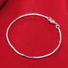 Хит продаж, Модные Изящные простой змея цепи 925 серебро браслет для женщин люксовых брендов ювелирных изделий Свадебные вечерние праздничные подарки