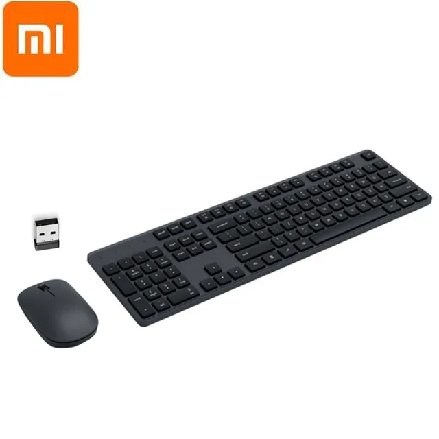 

Original Xiaomi Wireless Keyboard Mouse Set Portable 104 keys Keyboard 2.4 GHz USB Receiver Mouse for PC Windows 10