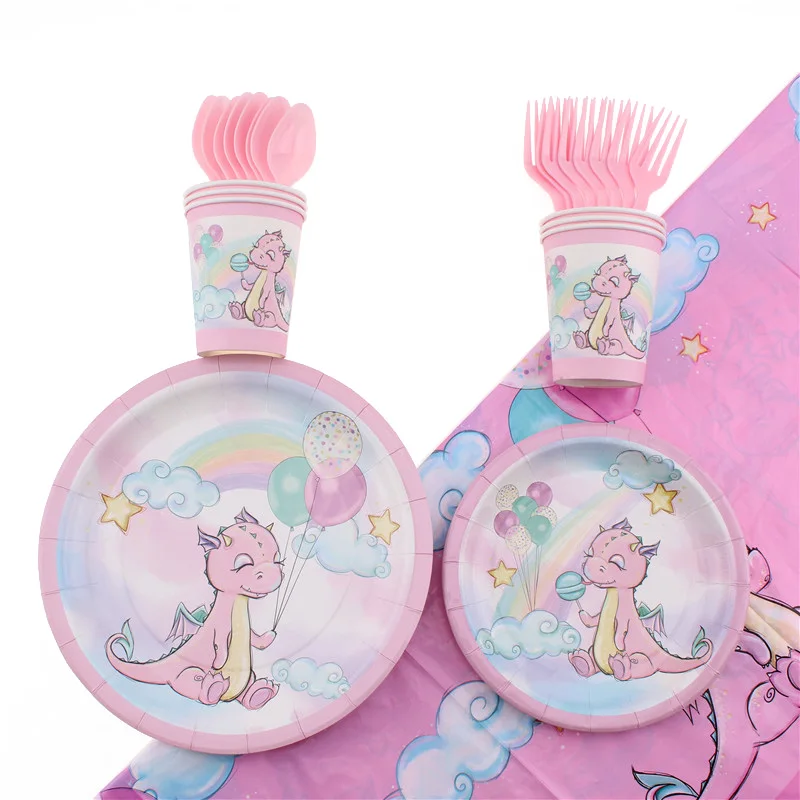 35 шт./компл. столовая посуда с динозавром для темативечерние Детский праздник