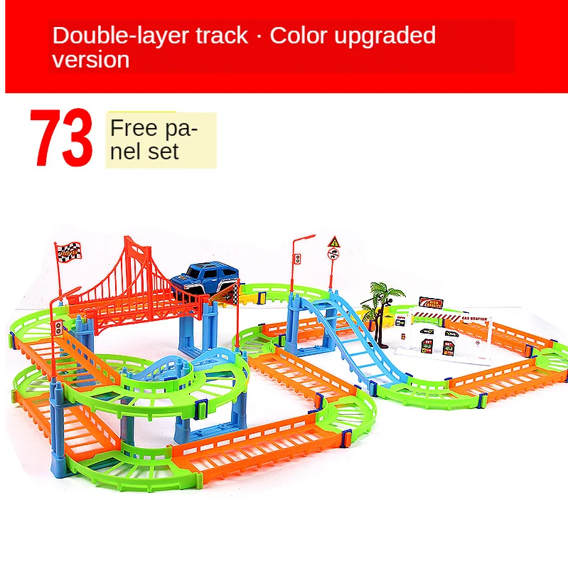 

Tong Li Wholesale TikTok Toy Rail Car Assembled Electric High-Speed Track Train Car DIY Puzzle Children