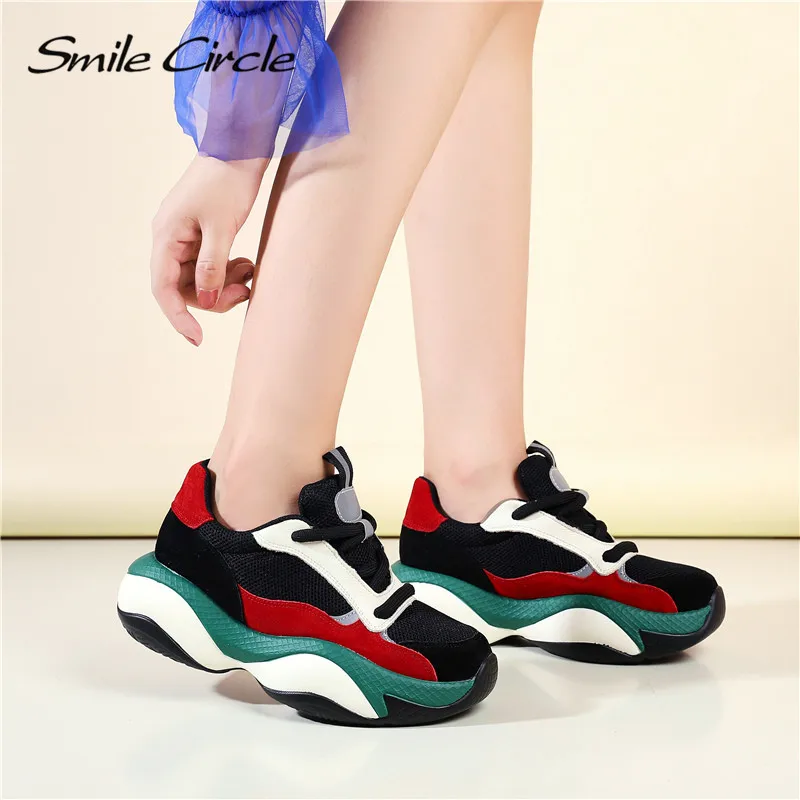 Женские кроссовки Smile Circle повседневные на плоской платформе со шнуровкой в