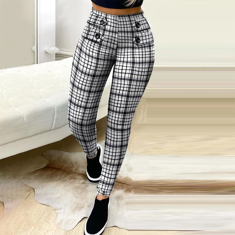

Fashion Side Hollow Out Skinny Pencil Pants 2021 Spring Women Elegant High Waist Waist Sport Pant Autumn Office Ladies Trousers