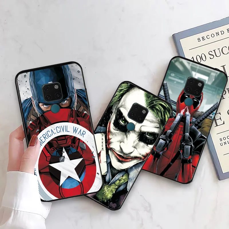 Чехол для телефона для huawei Коврики 20 Lite Марвел Капитан крышка для huawei Y5 Y6 Y9 Y7 черный чехол ТПУ на Honor 8X 8A чехол