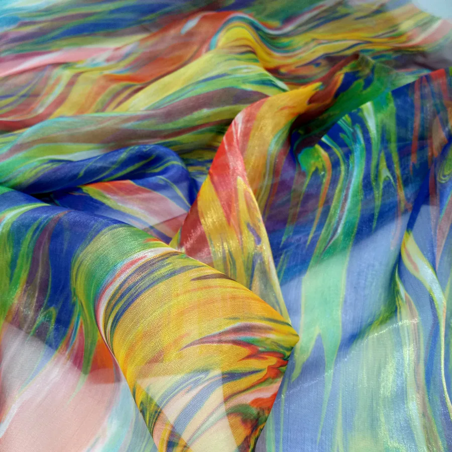 Распродажа шифоновая ткань летний Блестящий Мягкий креативный тонкий плавучий