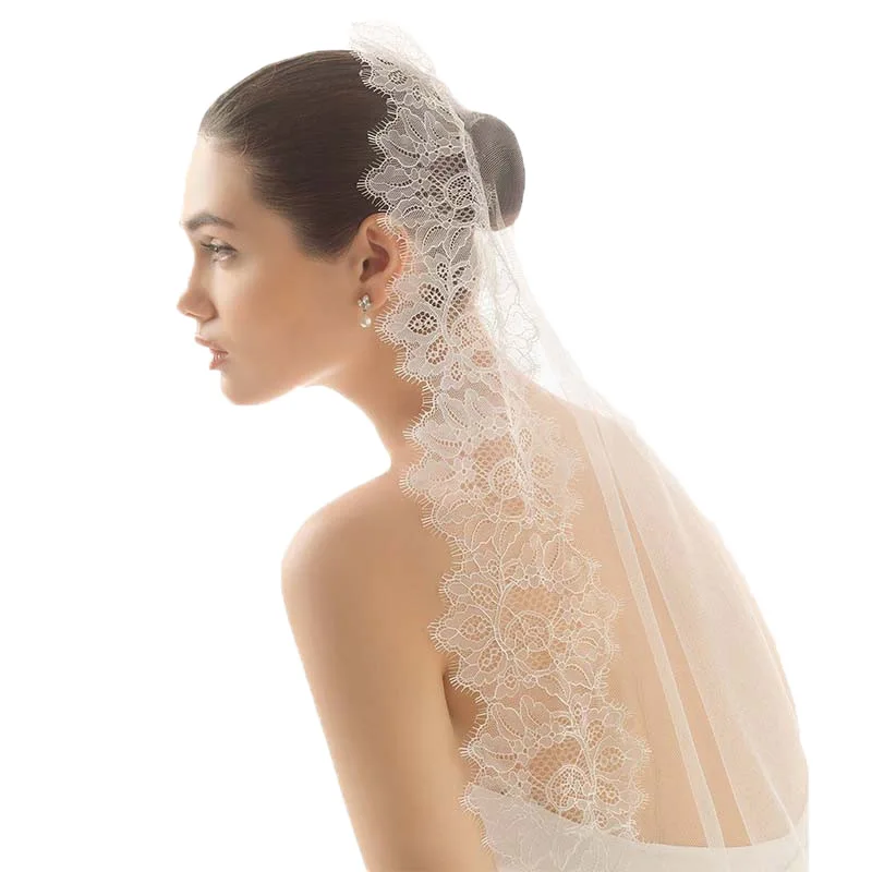 

Bridal Wedding Veil Lace Lace Dreamy and Beautiful White Studio Photography Soft Yarn 2021 European and American New Style