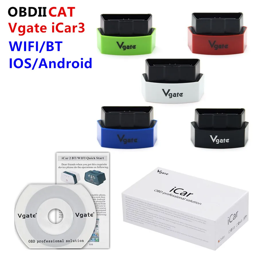 Лучшее качество ELM327 Vgate Bluetooth/WIFI iCar3 OBDII iCar 3 Bluetooth OBD2 диагностический интерфейс для