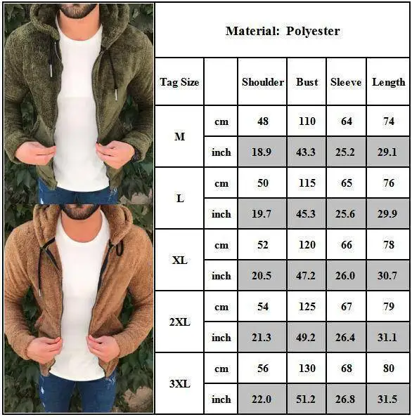 

Universal Fashion Mens Teddy Bear Coat Hoodie Winter Warm Fluffy Fleece Hooded Jackets Outwear Top
