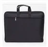 Black A4 портативный портфель на молнии, холщовая бумага, папка для документов, двойной слой, наполнитель, держатель для компьютера, наполнение, Офисная сумка - Цвет: Black
