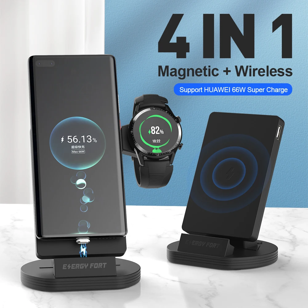 4 in 1 magnetic charging dock station wireless charger for huawei mate 40 p40 pro usb watch charger for huawei watch 3 3 pro gt2 free global shipping