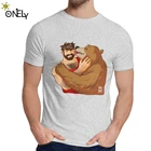 Мужская футболка с рисунком медведя поцелуй без фон Bobo гей арт ЛГБТ натуральный хлопок Harajuku с круглым вырезом в стиле хип-хоп La Camiseta