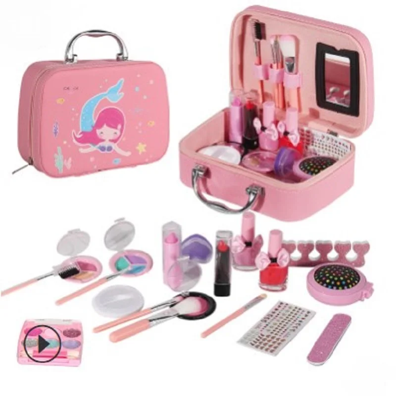 

Children'S Cosmetics Toys For Girls Make-Up Toys Tote Bag Set Play House Toys For Children'S Birthday Gifts