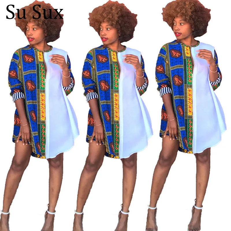 

Африканские платья для женщин, с принтом Дашики, размера плюс, африканская одежда, пуловер, блузка, рубашка, женская, обтягивающее мини-платье, весна