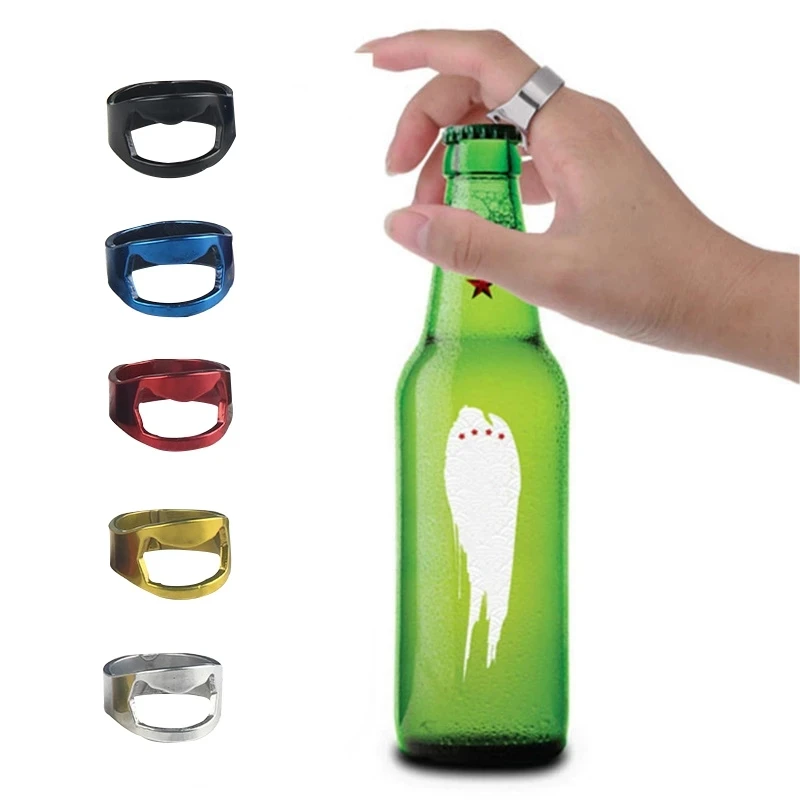 30pcs/lot Personality Fashion Beer Opener Bottle Stainless Steel Rings For Women Men Mix Color Wholesale images - 6