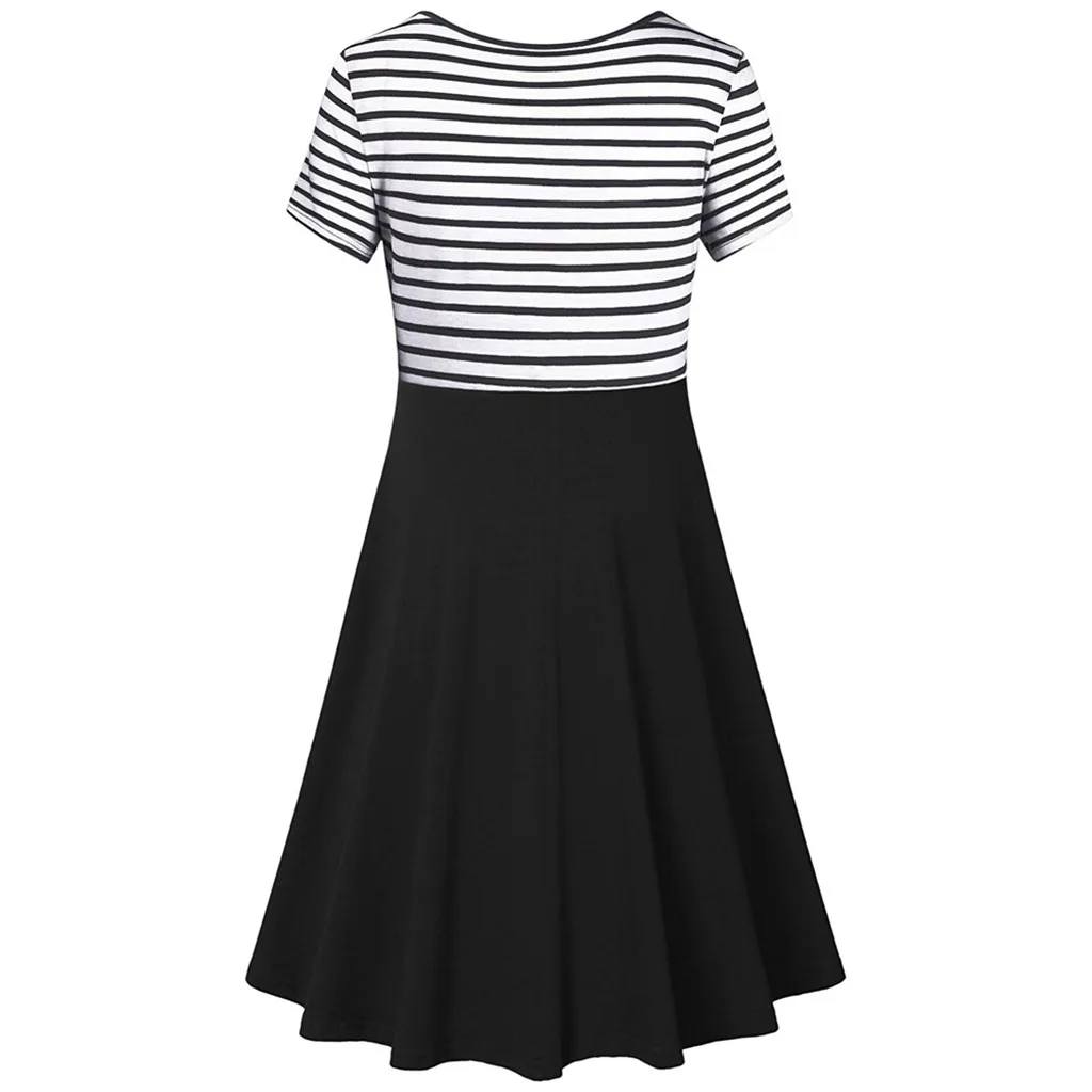 

Women's Maternity Breastfeeding Dresses Floral Summer O-Neck Solid Short Sleeve Skirt Dress for Pregnant Women Maternity Clothes