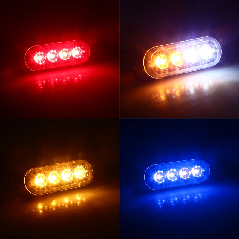 4/6 светодиодный 12W фары для автомобилей Грузовик Strobe маяк Предупреждение лампы опасности решетка мигающий светильник аварийного маркер светильник s желтый/красный/синий/белый