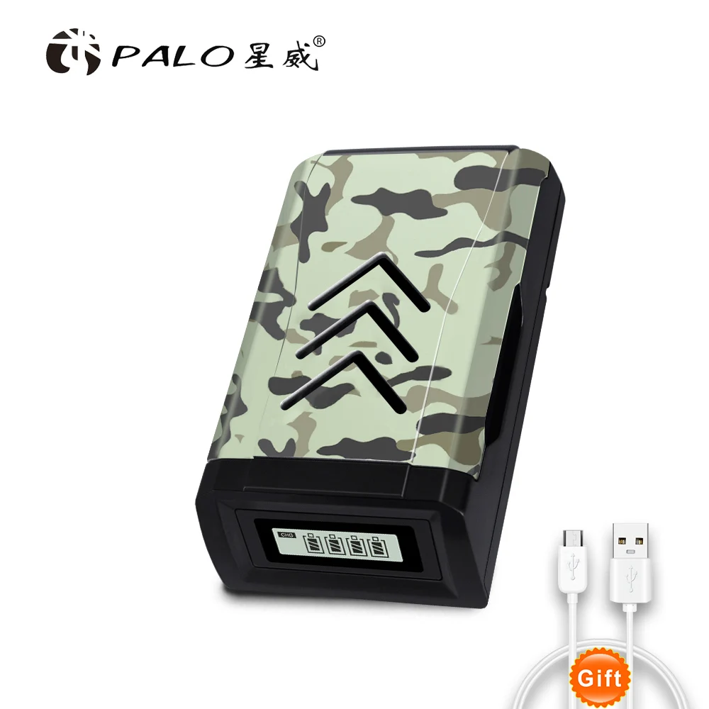 With usb cable PALO Новое поступление портативная Быстрая зарядка AA AAA батарея USB умное зарядное устройство lcd для 1,2 в Ni-MH Ni-Cd AA/AAA перезаряжаемая батарея - Цвет: With usb cable