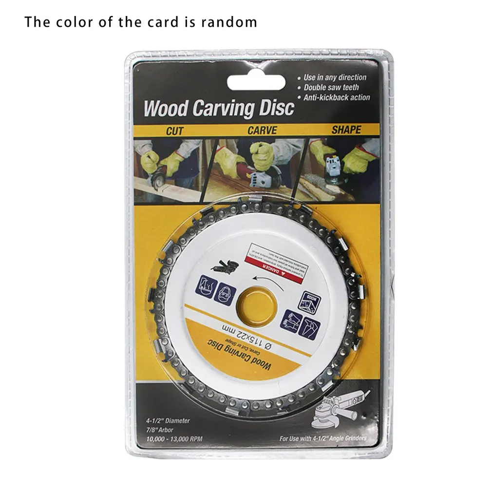 

5 Inch Chain Grinder Chain Saws Disc Woodworking Chain Plate Tool 5 Inch Multi-Functional Wood Carving Disc Angle Grinding Tool