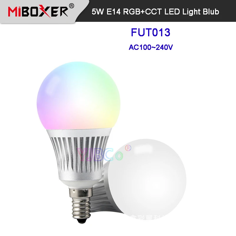 

Miboxer 5W E14 RGB+CCT LED Light Blub FUT013 AC110 220V 2.4G WiFi remote control Smart led lamp