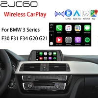 zjcgo wireless apple carplay android auto interface adapter box for bmw 3 series f30 f31 f34 g20 g21 cic evo nbt system