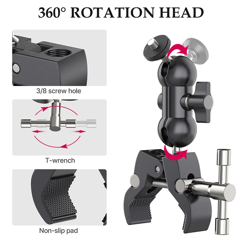 Металлический Супер Зажим для камеры UURig с шариковой головкой зажим Волшебная