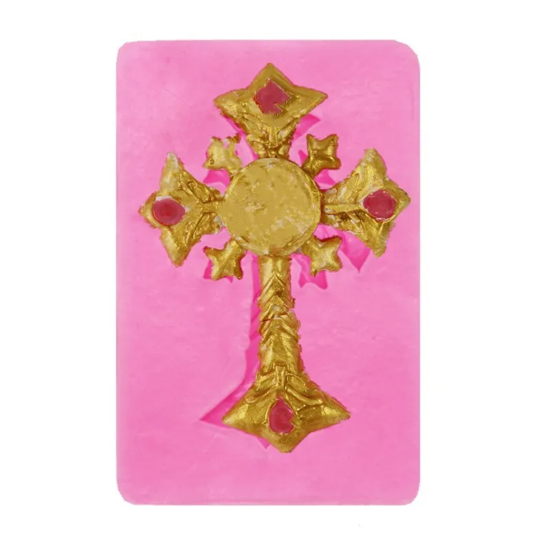 DIY Инструменты для выпечки религиозный крест помадка шоколада прессформы торта