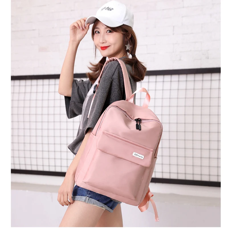 Модный рюкзак для женщин студентов сумки на плечо розовый черные школьные