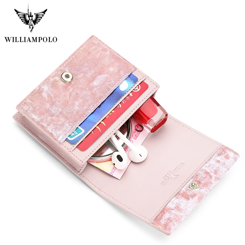 Новинка года. Брендовый женский кошелек от бренда WILLIAMPOLO. Бархатный мини-кошелек звездного дизайна. Тонкий кошелек. Модный кошелек на молнии для монет