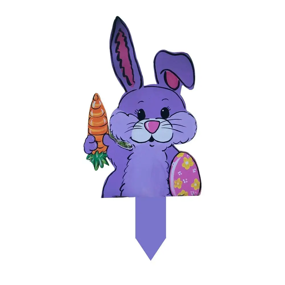 

Rabbit Art Garden Decor Easter Yard Stake Signs Easter Outdoor Decorative Stake Yard Outdoor Ornaments For Easter Yard Garden La