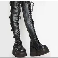2021 spring autumn new thick bottom chic boots women vintage classic womens knee boots fashionable non slip shoes for ladies