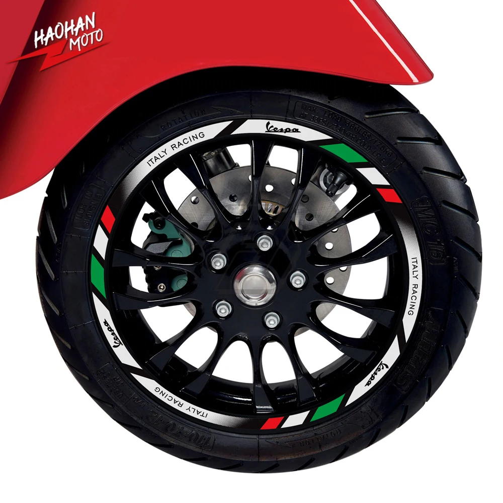 

Motorcycle Wheel Reflective Sticker Kit Case for Vespa GTS GTV Sprint 12 Inch Rim
