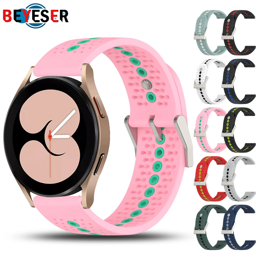 

20mm 22mm Band for Samsung Galaxy Watch 4 Classic 46mm 42mm Active 2 Gear S3 S2 Silicone Bracelet Huawei GT 2/GT2/3 Pro Strap