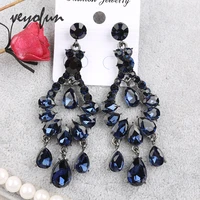 veyofun ethnic hollow crystal drop earrings elegant tassels dangle earrings fashion jewelry for women gift