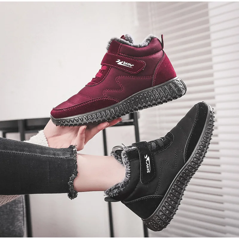 Ботильоны женские короткие плюшевые теплые Нескользящие из искусственного меха