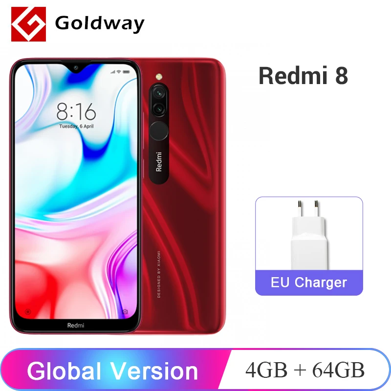 Глобальная версия Xiaomi Redmi 8 4 Гб RAM 64 ГБ ROM мобильный телефон Snapdragon 439 Octa Core 6 22 &quot12 МП