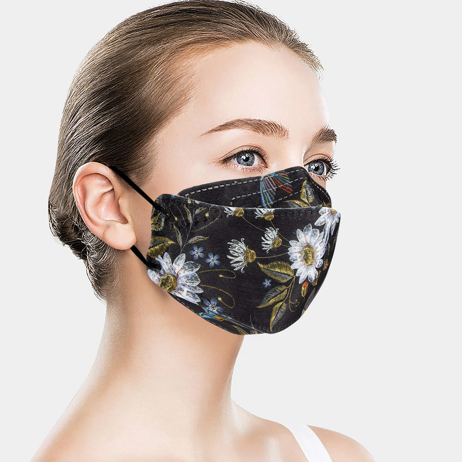 

50-100pcs Floral Mouth Mask 4-layer High-density Mask Pm2.5 Pollution Protection Filter Adult Mask Mascarillas Mondkapjes Wegwer